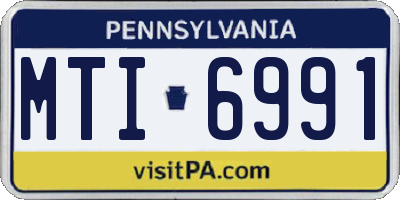 PA license plate MTI6991