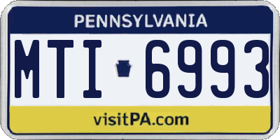 PA license plate MTI6993