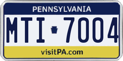 PA license plate MTI7004