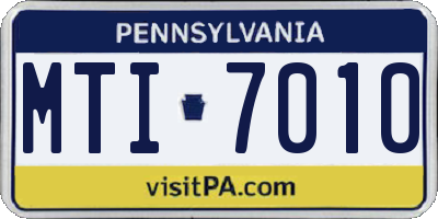 PA license plate MTI7010