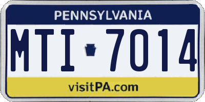 PA license plate MTI7014