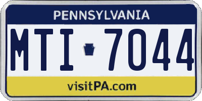 PA license plate MTI7044
