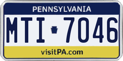 PA license plate MTI7046