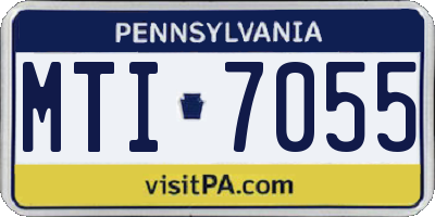 PA license plate MTI7055