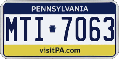PA license plate MTI7063