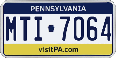 PA license plate MTI7064