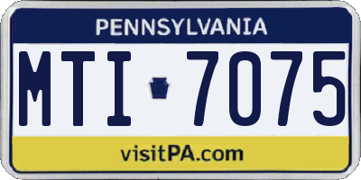 PA license plate MTI7075