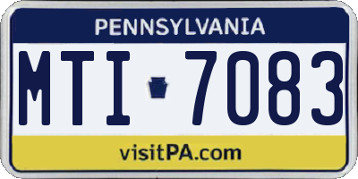 PA license plate MTI7083