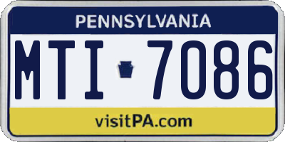 PA license plate MTI7086