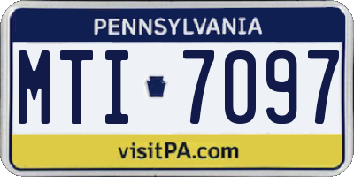 PA license plate MTI7097