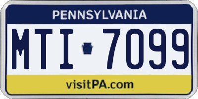 PA license plate MTI7099