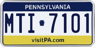 PA license plate MTI7101