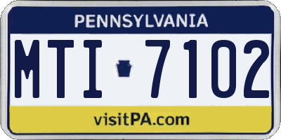 PA license plate MTI7102