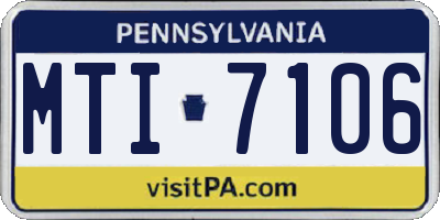 PA license plate MTI7106