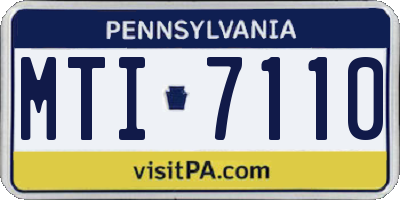 PA license plate MTI7110
