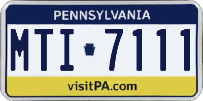 PA license plate MTI7111