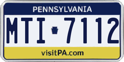 PA license plate MTI7112