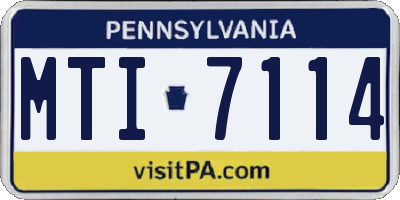 PA license plate MTI7114