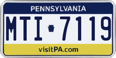 PA license plate MTI7119