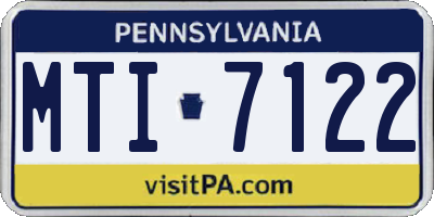 PA license plate MTI7122