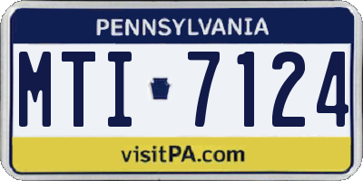 PA license plate MTI7124