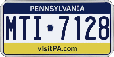 PA license plate MTI7128
