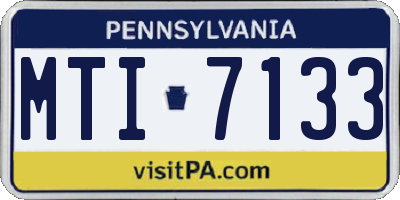 PA license plate MTI7133