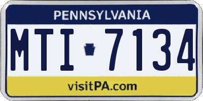 PA license plate MTI7134