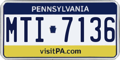 PA license plate MTI7136