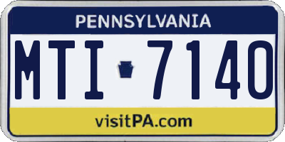 PA license plate MTI7140