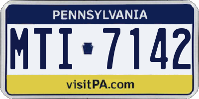 PA license plate MTI7142