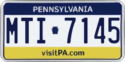 PA license plate MTI7145