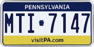 PA license plate MTI7147