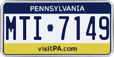 PA license plate MTI7149
