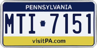PA license plate MTI7151