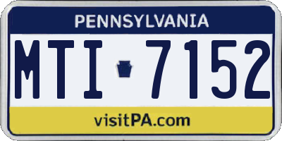 PA license plate MTI7152