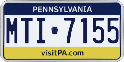 PA license plate MTI7155