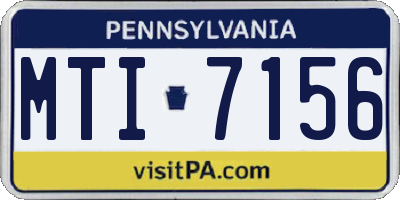 PA license plate MTI7156