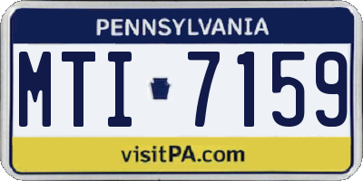 PA license plate MTI7159