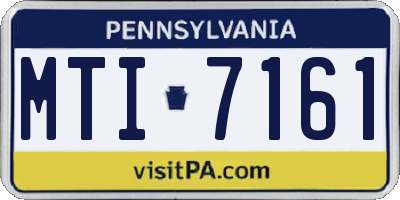 PA license plate MTI7161