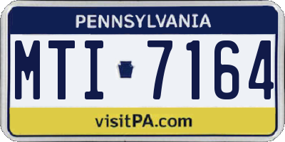 PA license plate MTI7164