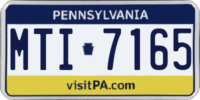 PA license plate MTI7165