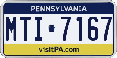 PA license plate MTI7167