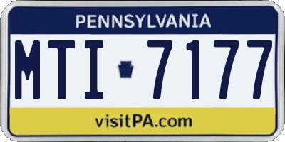 PA license plate MTI7177