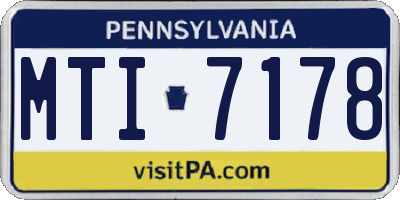 PA license plate MTI7178