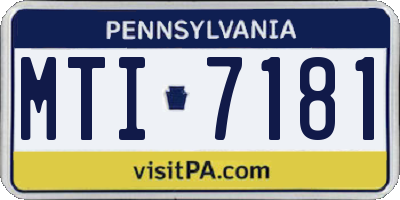 PA license plate MTI7181