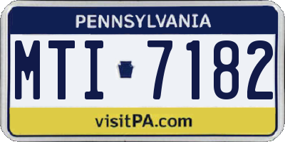 PA license plate MTI7182