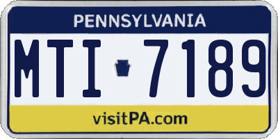 PA license plate MTI7189