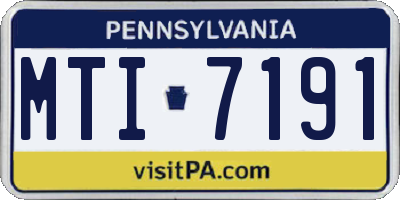 PA license plate MTI7191