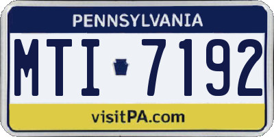 PA license plate MTI7192